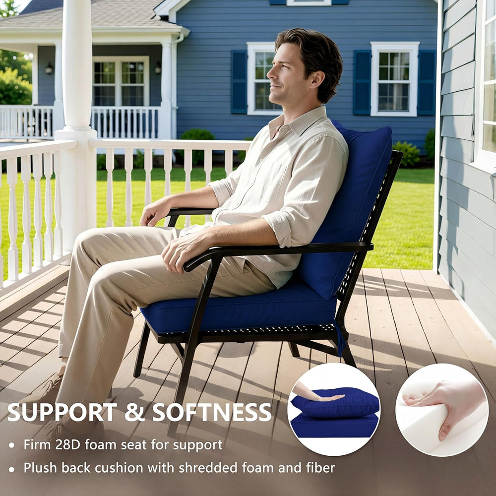 19x19 Inch Patio Chair Cushions Set of 2, Outdoor Furniture Cushions - Remova...