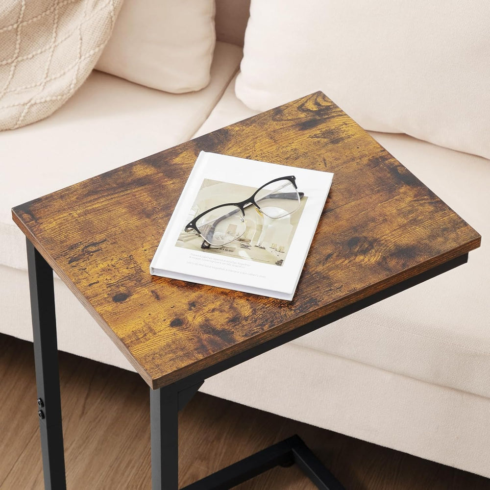 AMHANCIBLE C Shaped End Table Set of 2, Couch Side Table that Slide Under Sof...