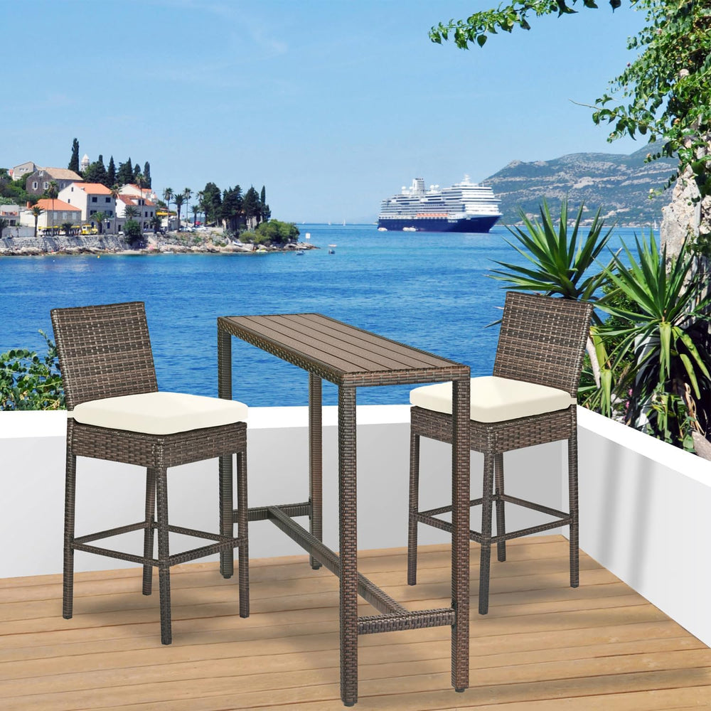 Outdoor Bar Table Patio Bar Height 55" Long Outdoor Console Table Hot Tu...