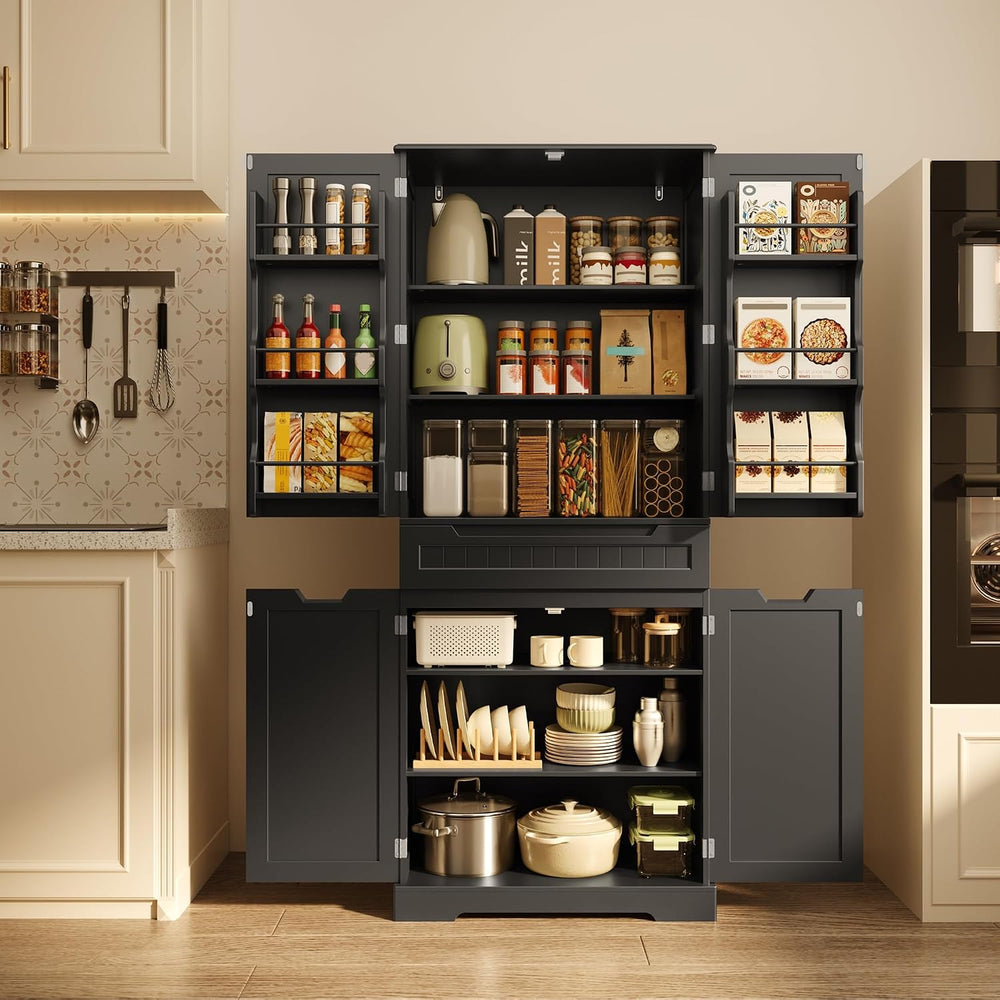 Gizoon 71" Tall Kitchen Pantry Cabinet with Doors and Adjustable Shelves...