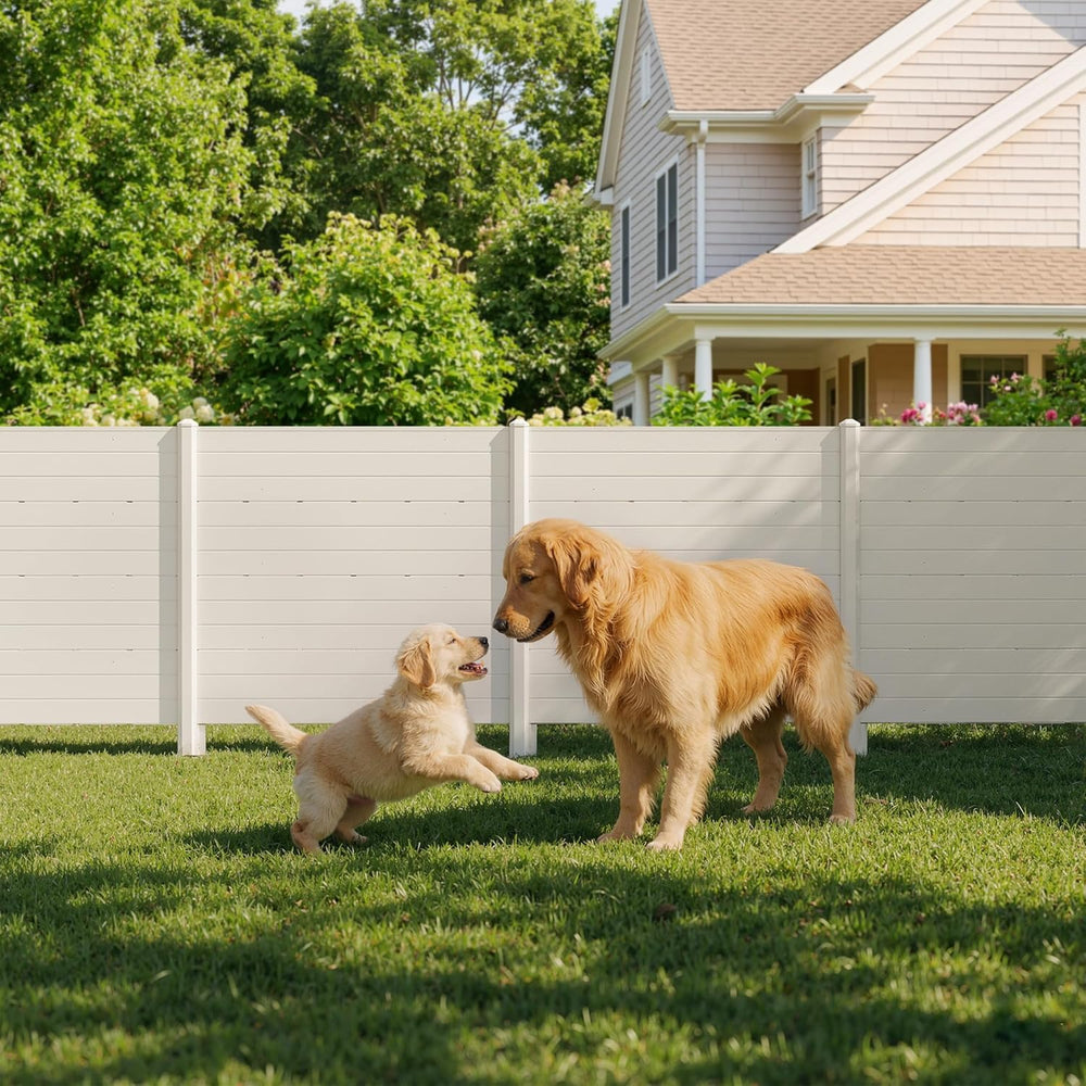Privacy Fence Panels, 48''W x 45.4''H PVC Air Conditioner Fen...