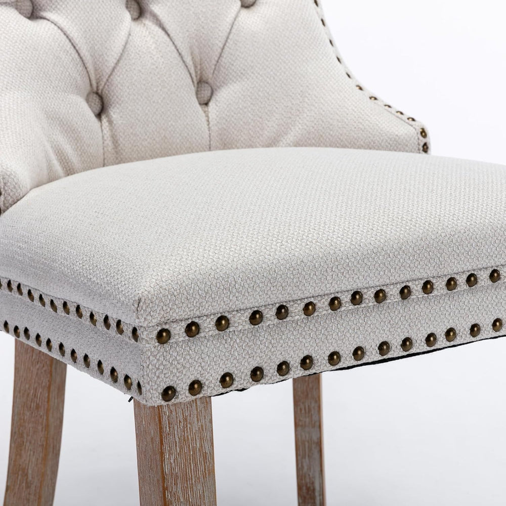 Ball & Cast Contemporary Upholstered Dining Chairs Set of 2, Button Tufte...