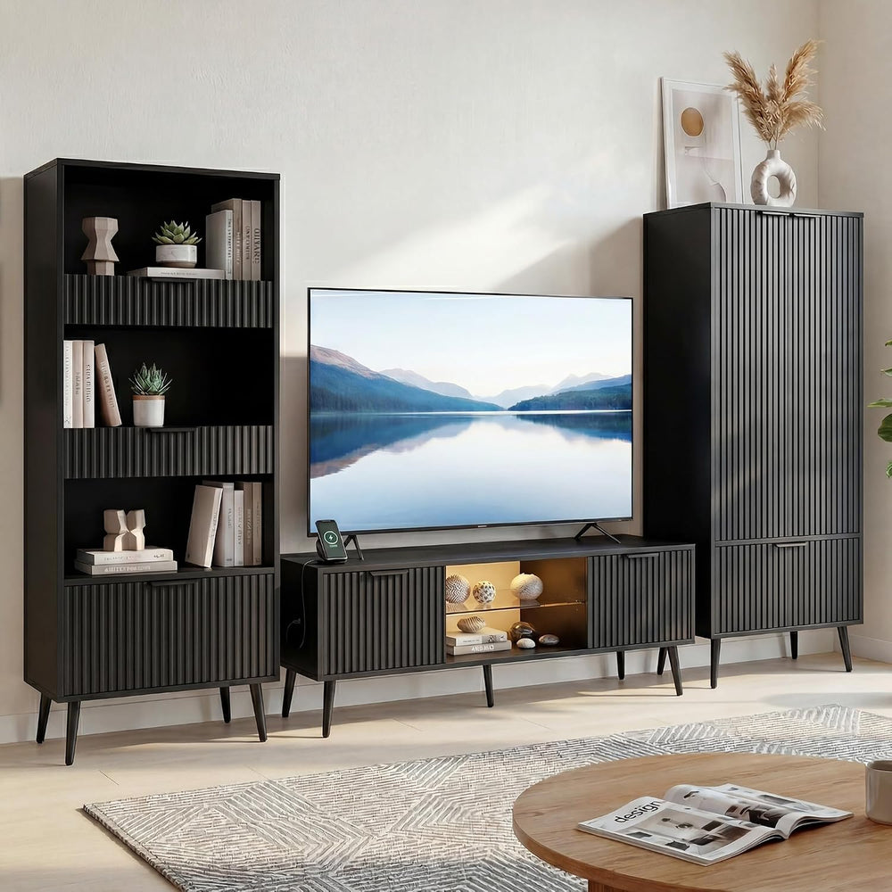 Bathroom Storage Cabinet Set of 2, 47.2" Wide 5-Tier Freestanding Pantry...