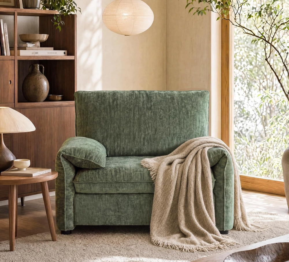 Oversized Accent Chair for Living Room, Wide Chenille Reading Chair | Comfy P...
