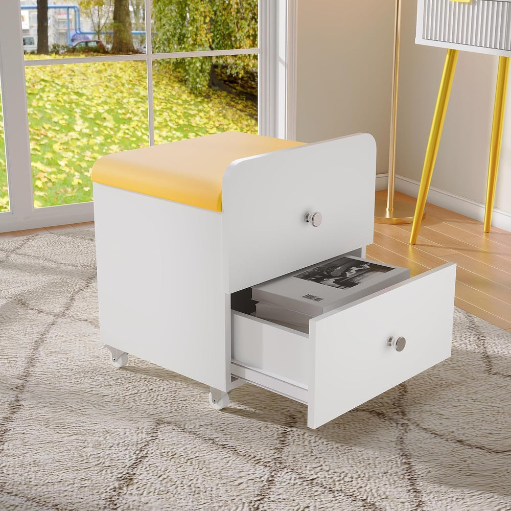 Garvee Vanity Stool Chair with Storage, 17.32" l x 15.16" w x 17.32...