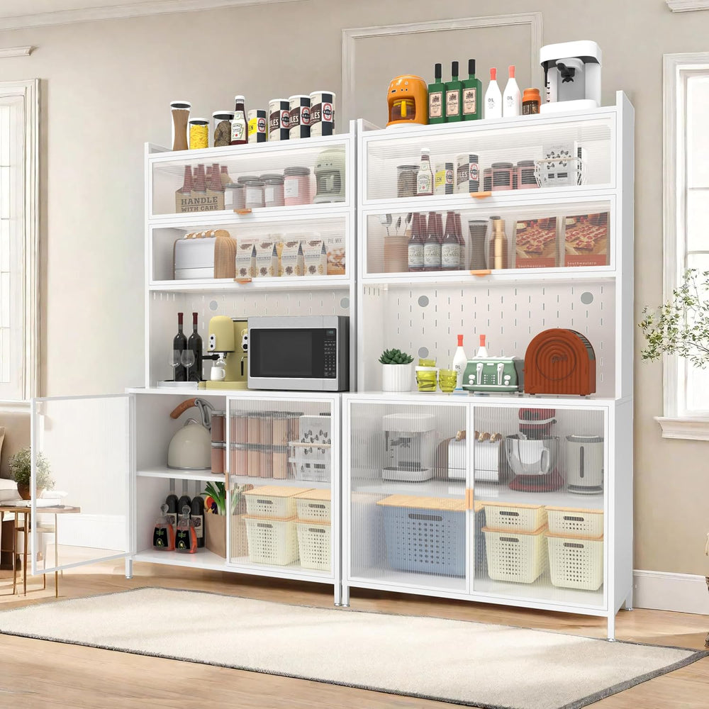 Spaco 73" Tall Kitchen Pantry Cabinet,6 Tiers Food Pantry Cabinet with A...