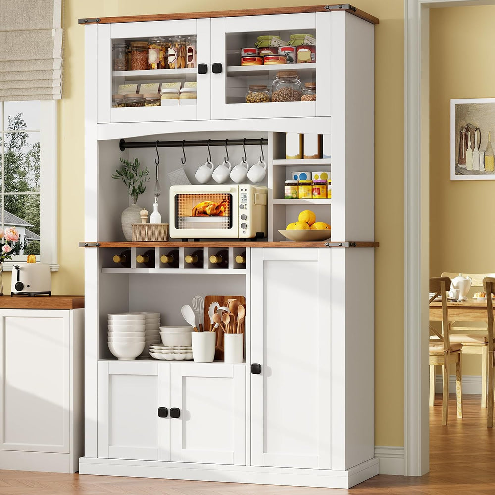 Einhomn 71" Tall Kitchen Pantry Cabinet with Charge Station, 3 Adjustabl...