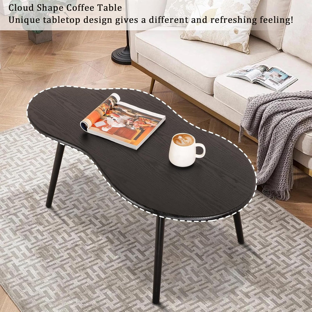 Small Black Cloud Coffee Table For Small Spaces Modern Center Table Unique Ir...