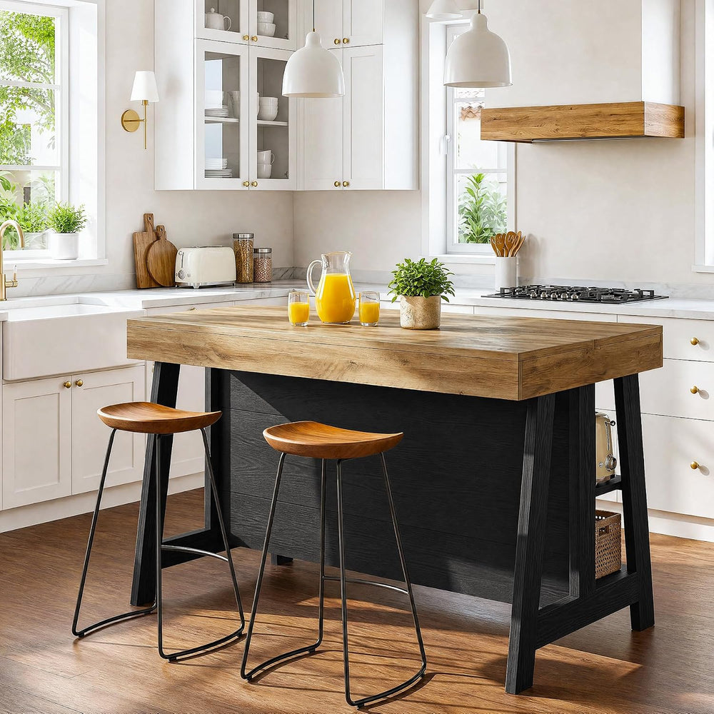 Tribesigns 55-Inch Kitchen Island with Storage, Farmhouse Island Table | 35.4...