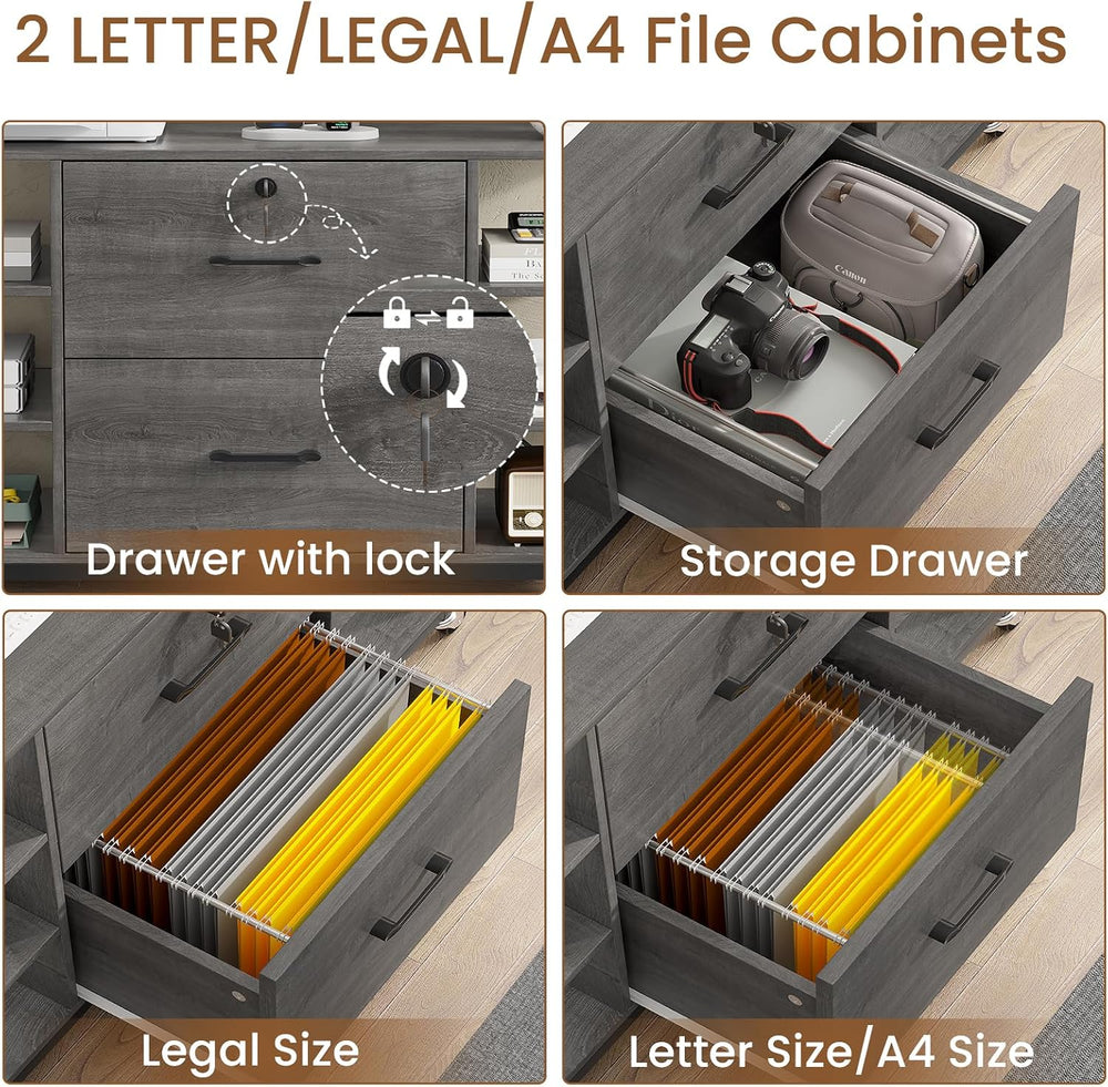 SEDETA 44" File Cabinet with Lock, Filing Cabinet fits Legal/Letter Size...