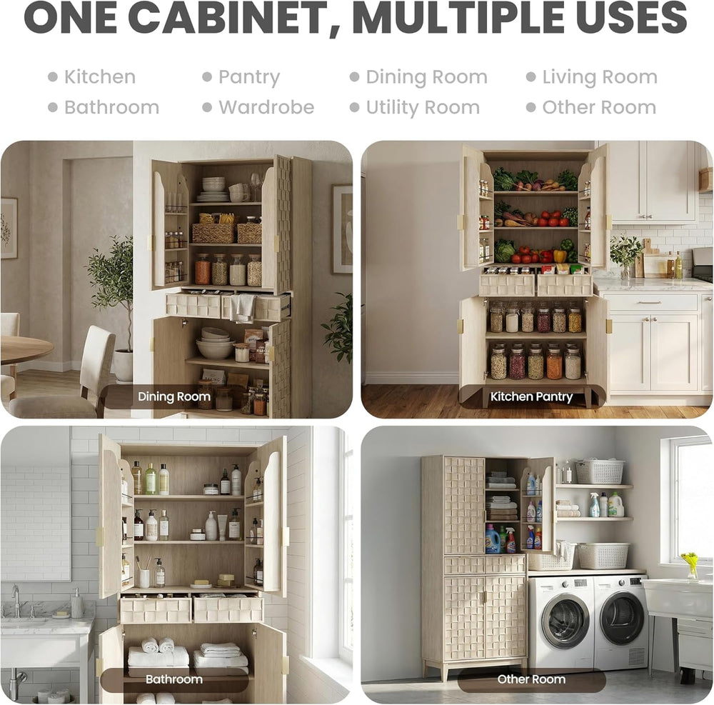 Pantry Cabinet, 71" Tall Pantry Cabinet,Modern Kitchen Cabinet with Door...