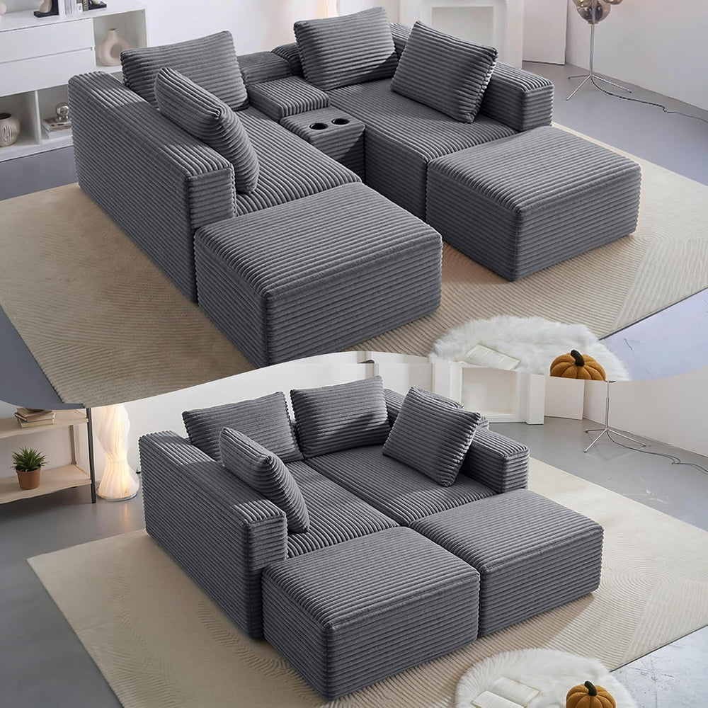 125" Oversized Sectional Couches for Living Room, Modern Cloud Couch wit...