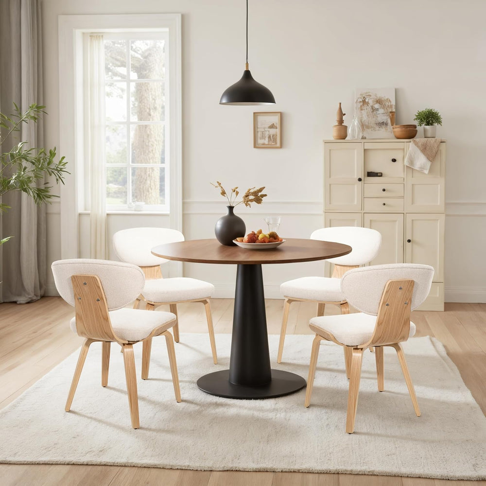 Art Leon Dining Chairs Set of 4 - Mid Century Modern Dining Room Chairs Uphol...