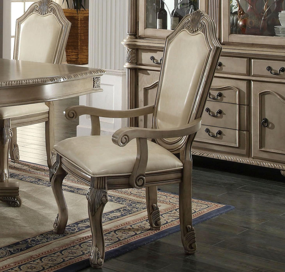 7-Piece Dining Set with Dining Extension Table, 4 Side Chairs and 2 Arm Chair...