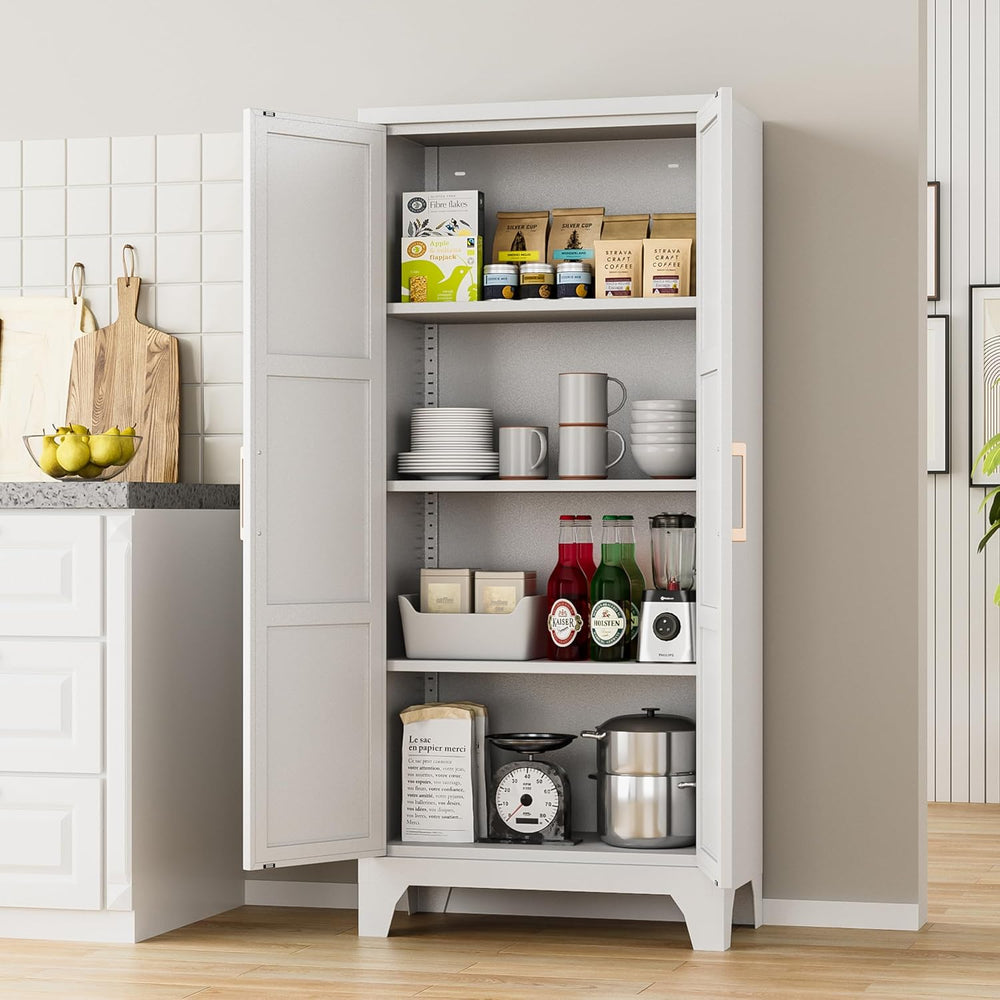Pantry Cabinet,61" Tall Kitchen Pantry Storage Cabinets with 2 Doors and...