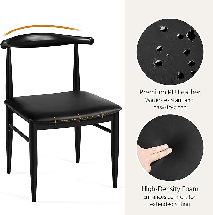Yaheetech Dining Chairs Set of 2 Mid Century Modern Leather Dining Room Chair...