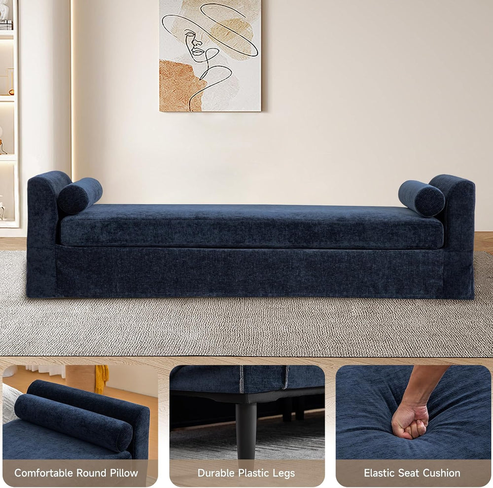 Chifee & Vingol 90.55" W Oversized Chaise Lounge Upholstered Bedroom...