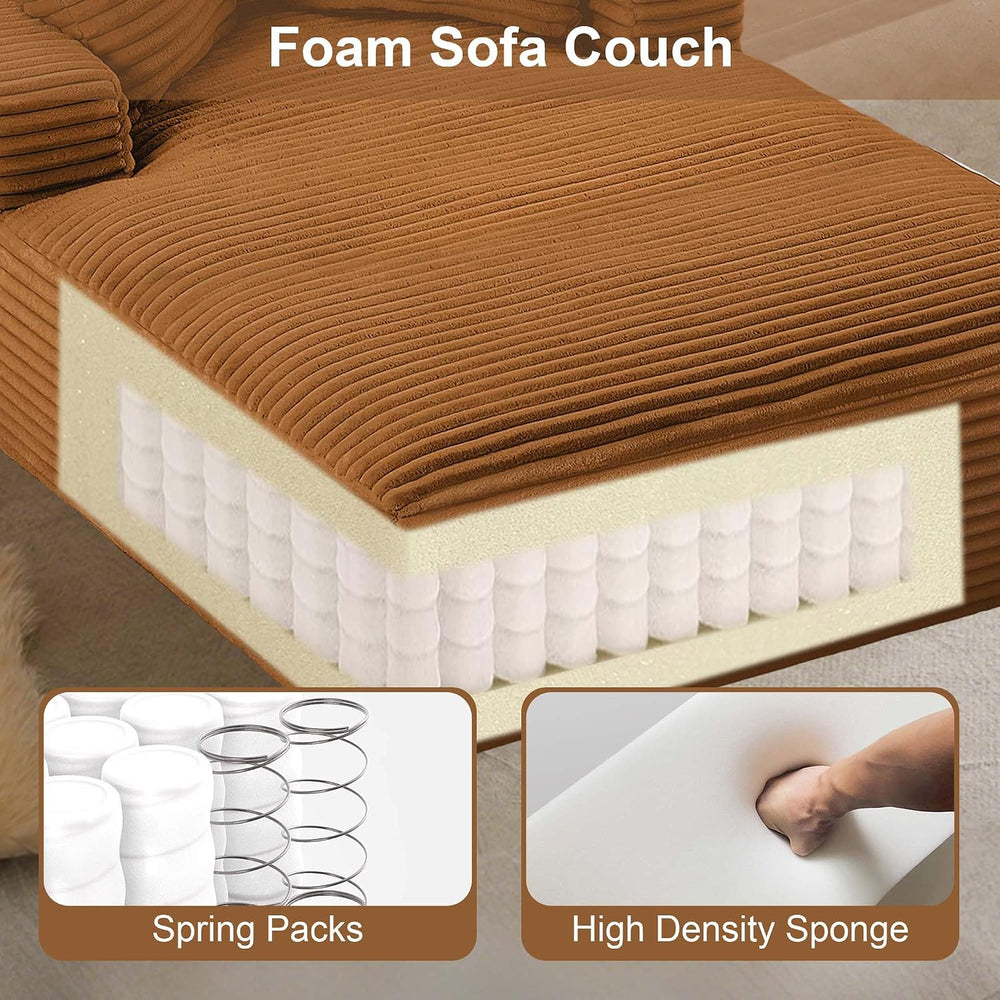 Tmsan Oversized Chaise Lounge Chair Indoor, 78.7" Extra Deep Floor Cordu...