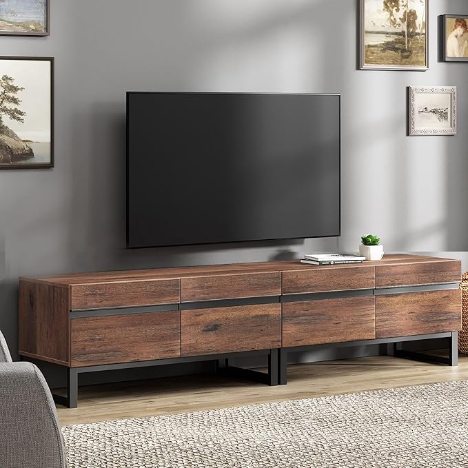 WAMPAT Modern TV Stand for TVs Up to 75 Inch, 2-in-1 Entertainment Center Med...