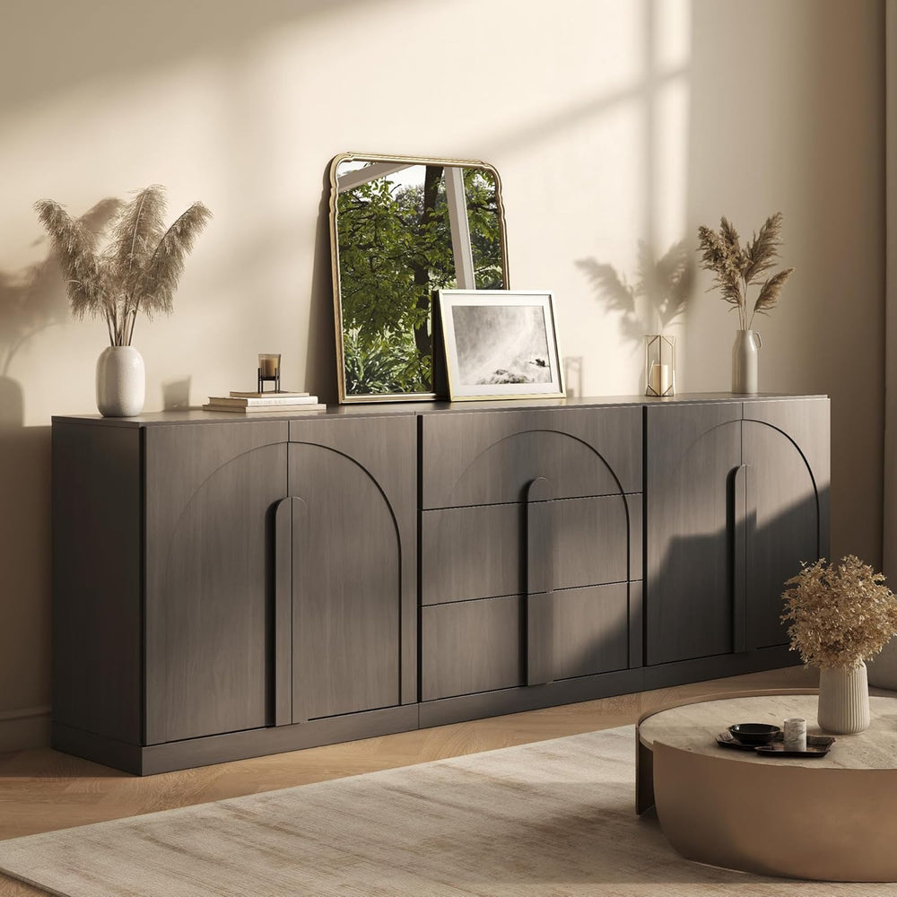 BELLEZE 3-Piece Modular Sideboard Cabinet Set Freely Configurable, Modern Woo...