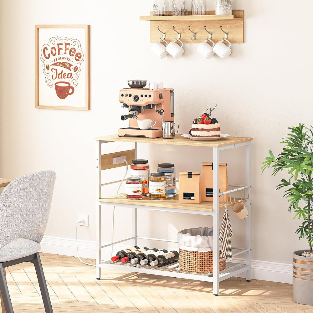 HOOBRO Kitchen Island with Storage, Kitchen Island Table with Power Outlet, 3...
