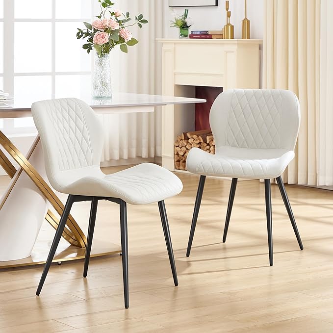 Dining Chairs Set of 8, Comfy Modern Dining Chairs with Thick Cushions, Uphol...