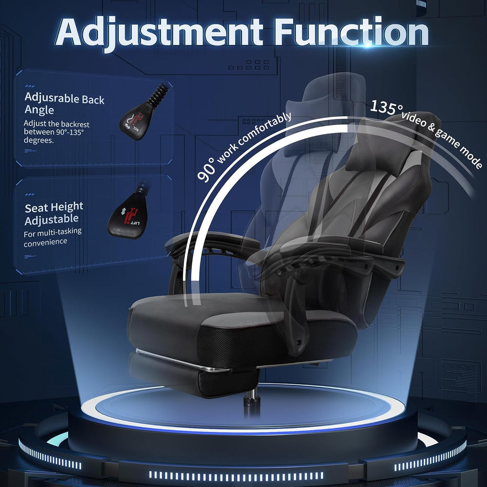 DL-win Gaming Chairs for Adults, Computer Chair with Footrest and High Back, ...