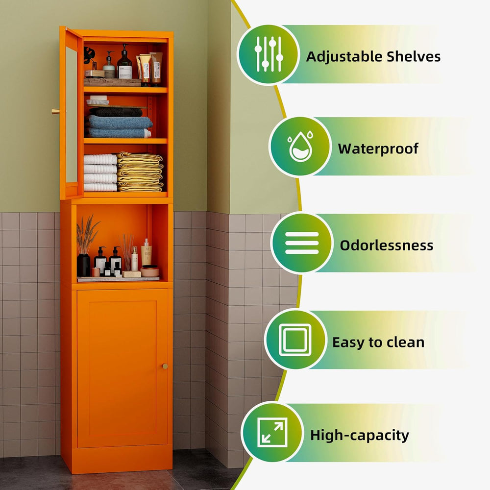 67" Tall Metal Storage Cabinet with 2 Doors & 3 Adjustable Shelves |...