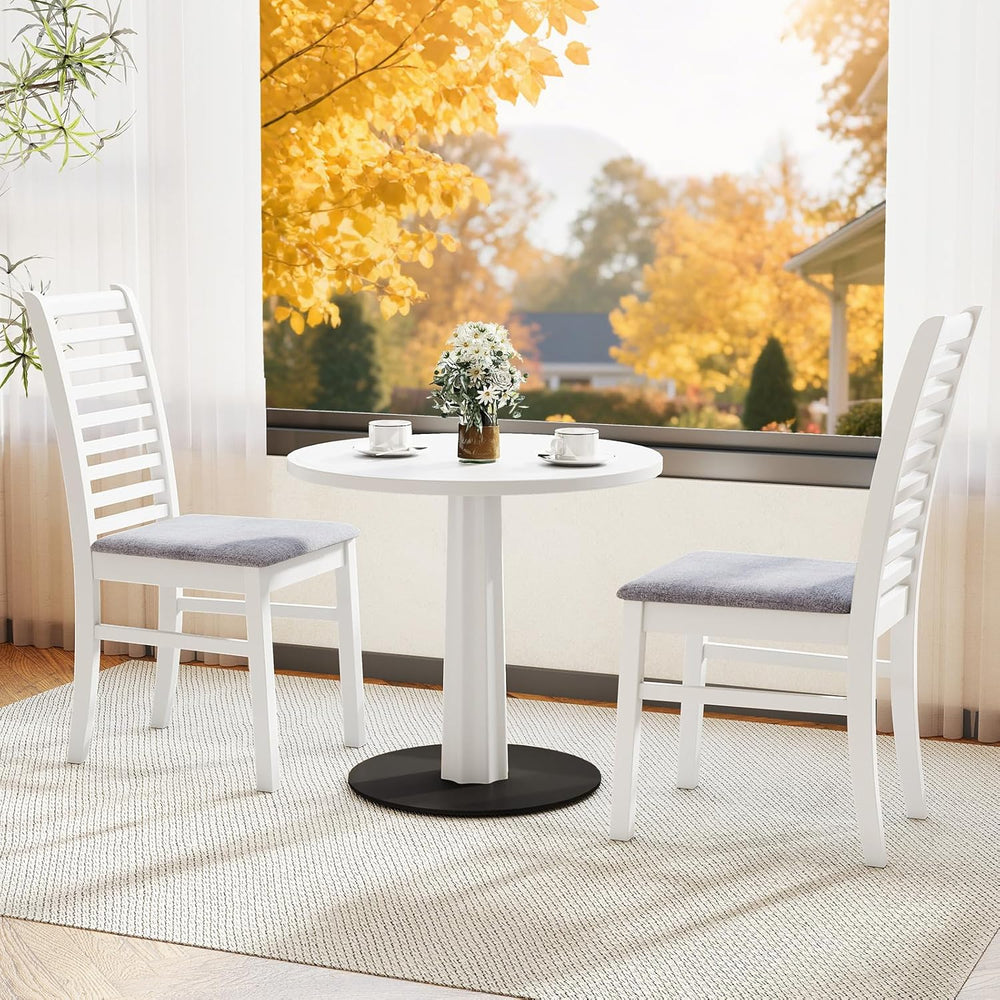 GOFLAME Wooden Dining Chairs Set of 4, Fabric Upholstered Kitchen Chairs with...
