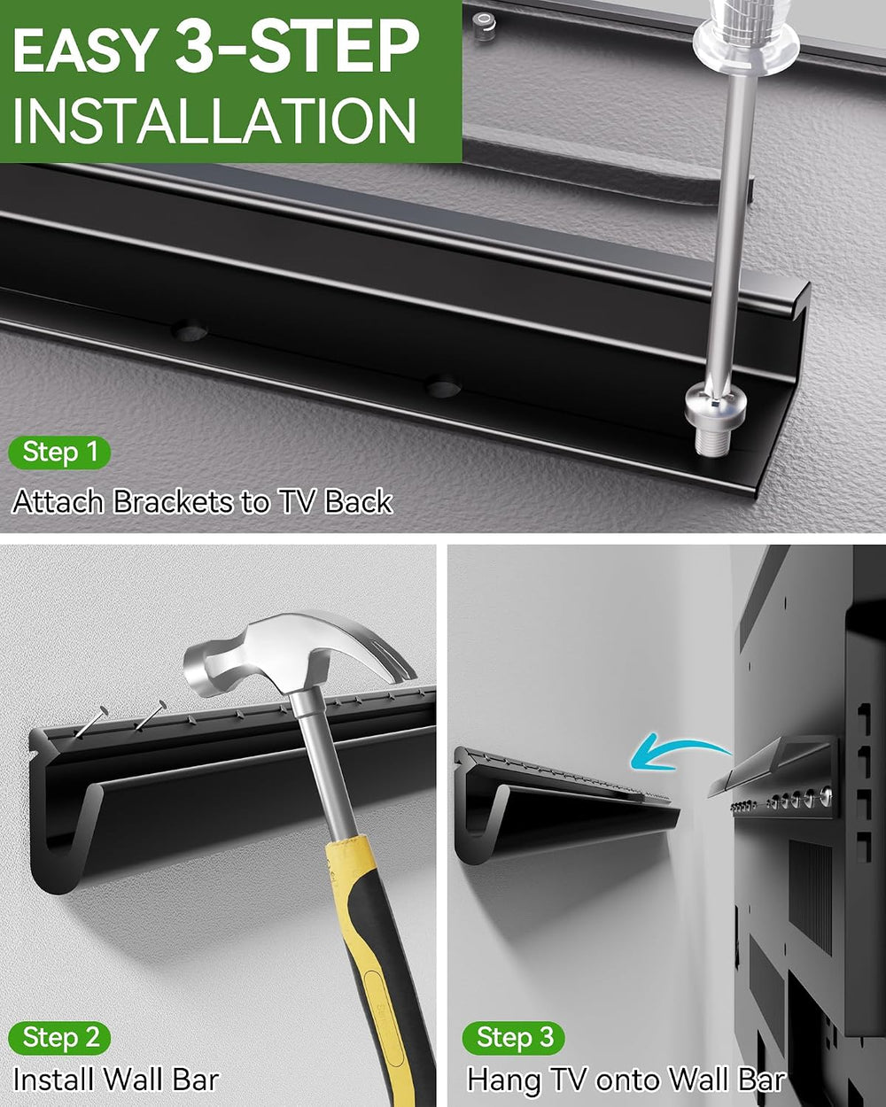 AENTGIU Studless Drywall TV Wall Mount for 32-75 Inch Smart TVs, 150lbs | No ...