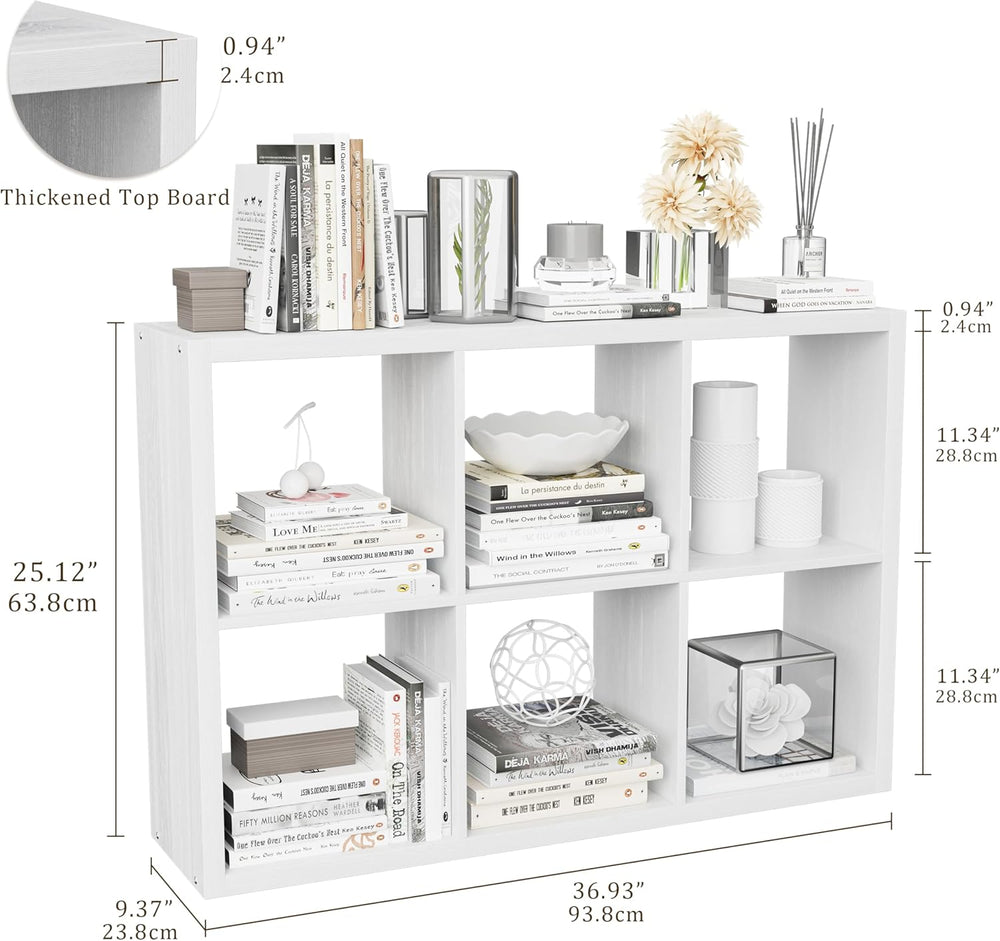 Cube Storage Organizer Bookcase, Decorative 11 inch Open Back Cubical Shelf w...