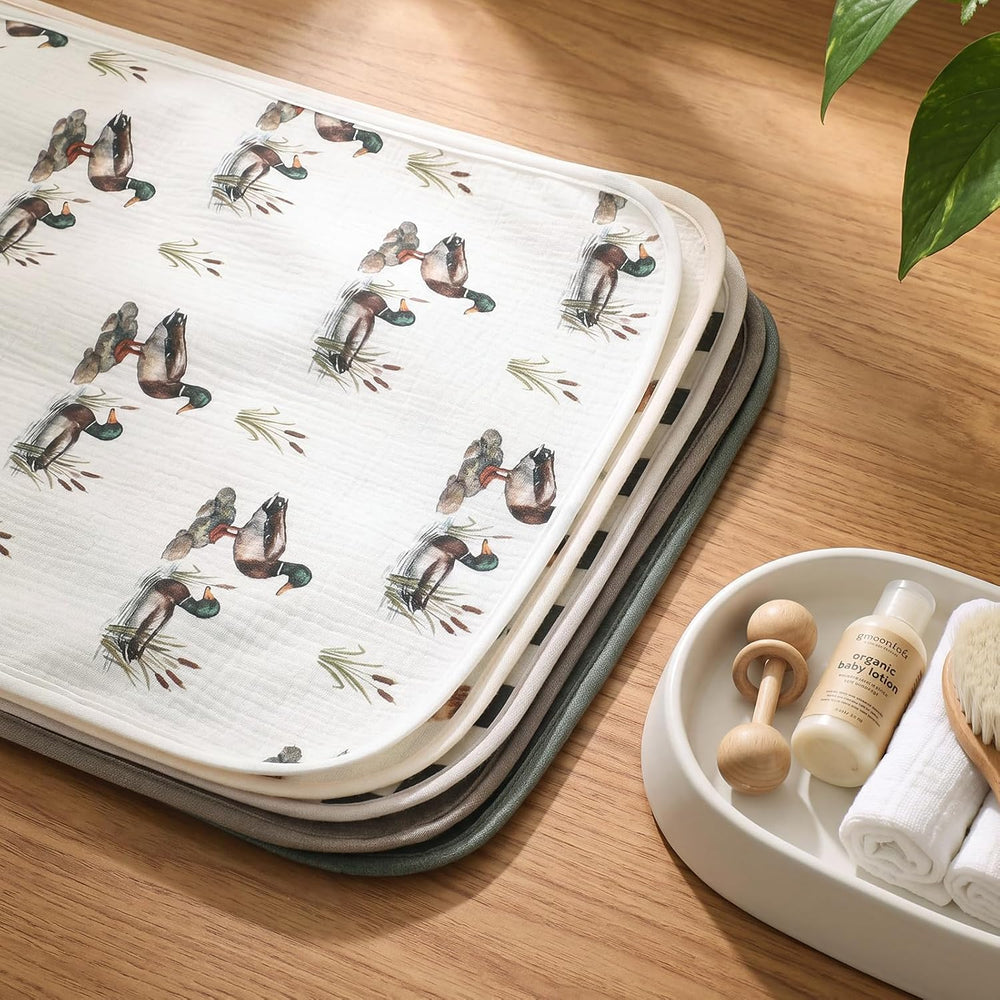Hahafelt 5 Pcs Waterproof Changing Pad Liner, Mallard