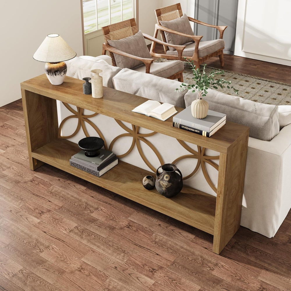 Tribesigns 70.9-Inch Narrow Sofa Table, FarmhouseLong Sofa Table Behind Couch...