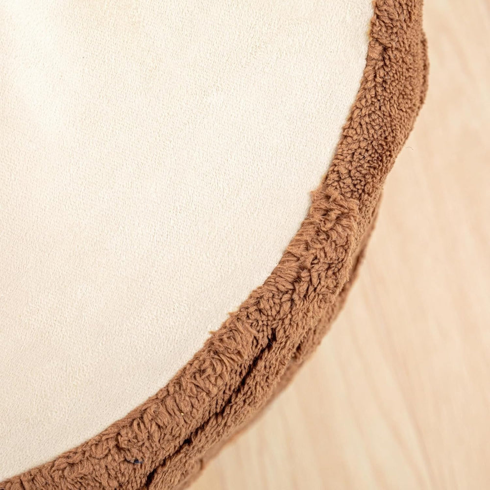 Asuprui Round Ottoman Pouf Foot Stool, Coffee 20x14 in,Sofa Couch Foot Rest |...