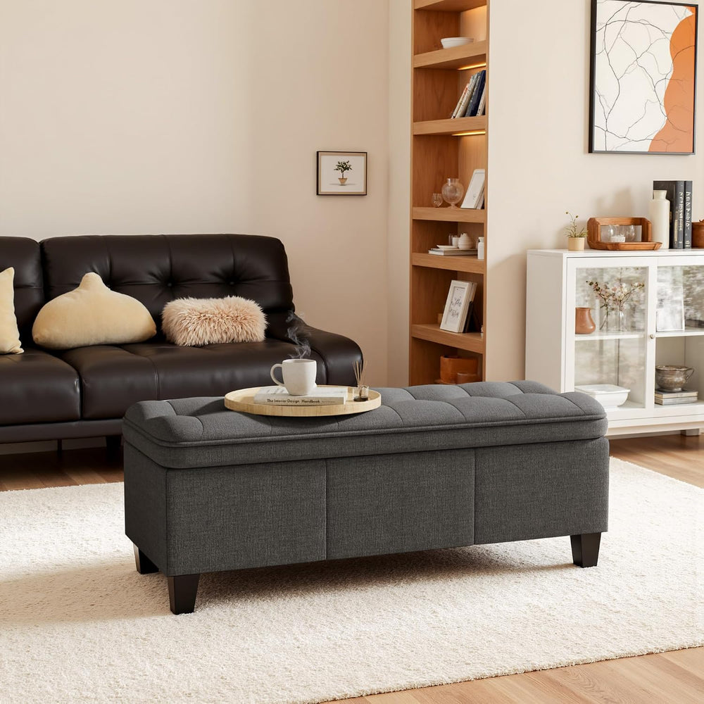 YESHOMY 47 Inches Ottoman with Storage, Storage Bench with Legs, Ottomans for...