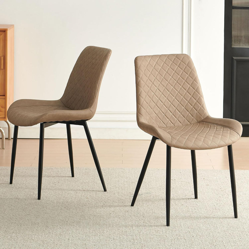 Dining Chairs Set of 4, Modern Upholstered Faux Leather Dining Room Chairs wi...