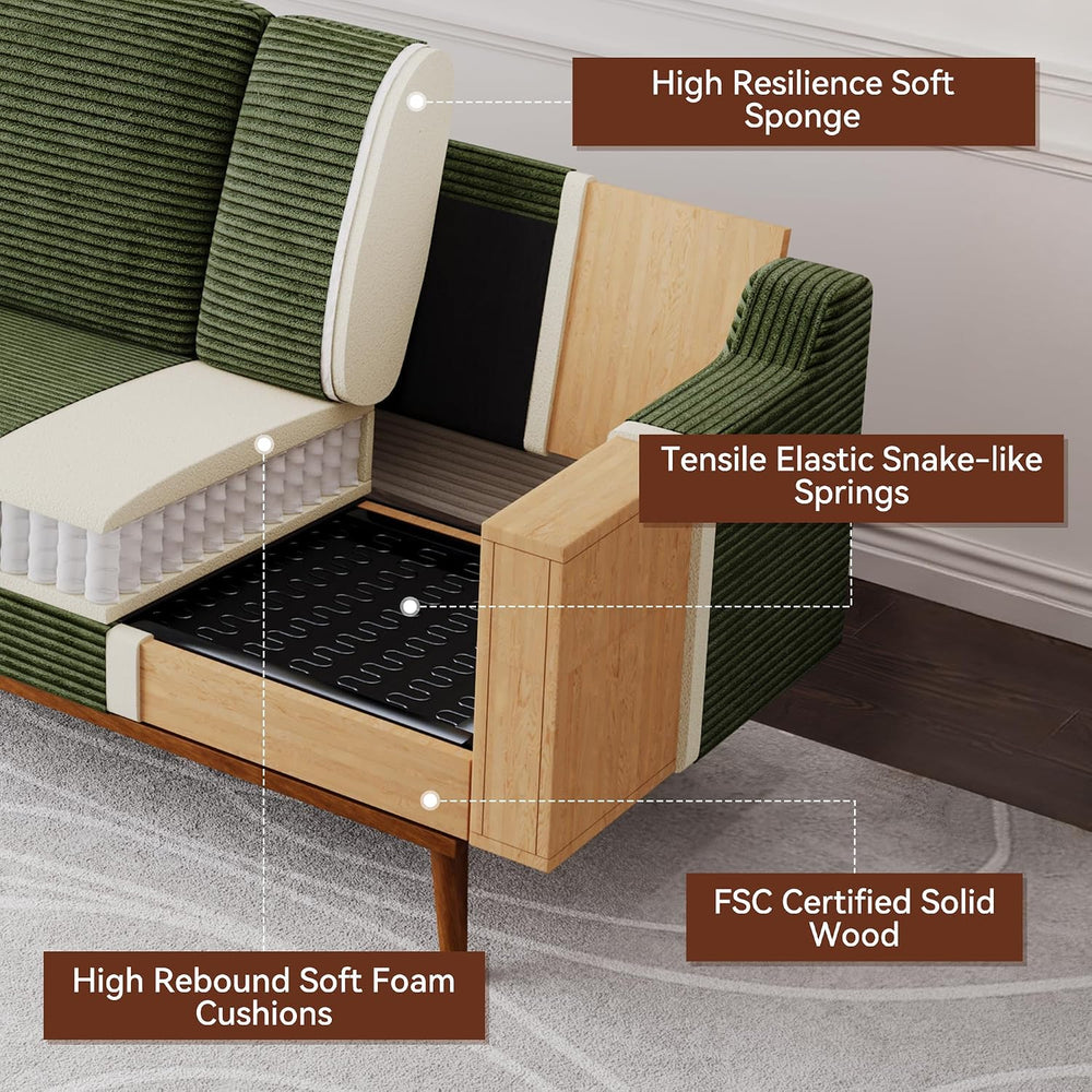 Vipbear 65.4" Loveseat Sofa,Mid-Century Modern Small Couches for Living ...