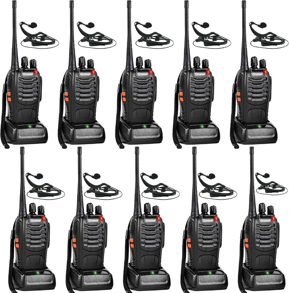 Walkie Talkies Long Range 10 Pack, Rechargeable 16 Channels 2 Way Radio