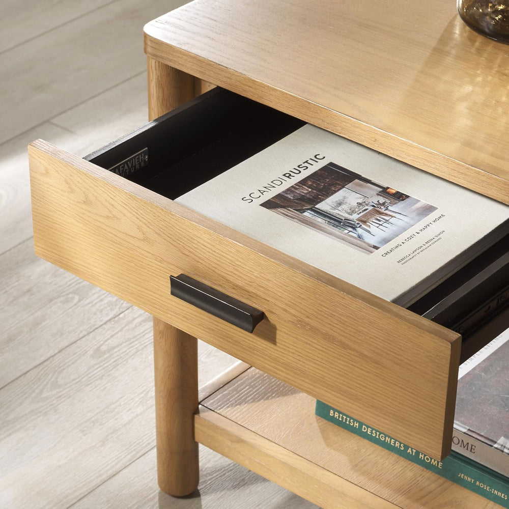 SAFAVIEH Couture Collection Jaylessa Natural 1-Drawer Nightstand Accent End T...