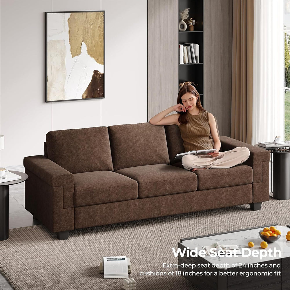 COPIAE 3 Seater Sofa Couch with Deep Seat, 90" Modern Upholstered Sofa w...