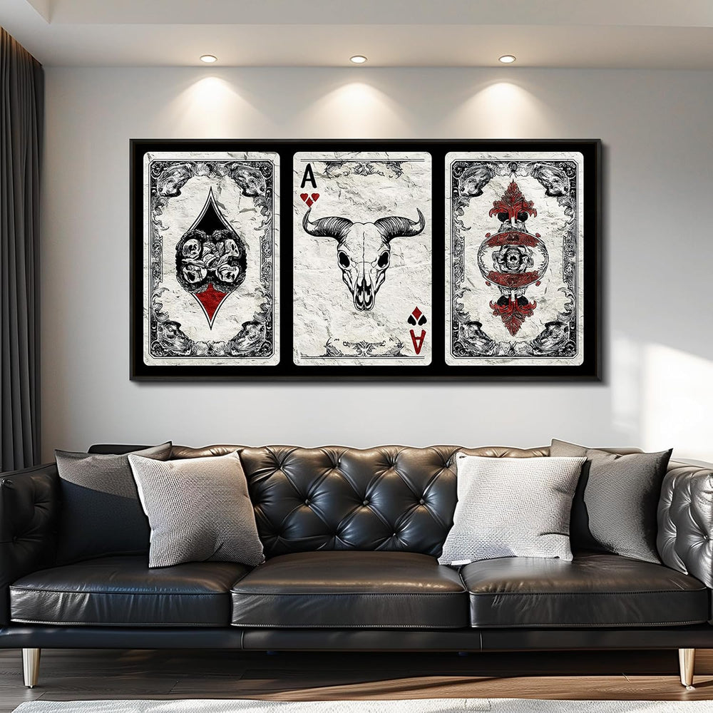 Western Wall Art, Southwestern Cowboy Playing Card Modern Wall Decor,20x40