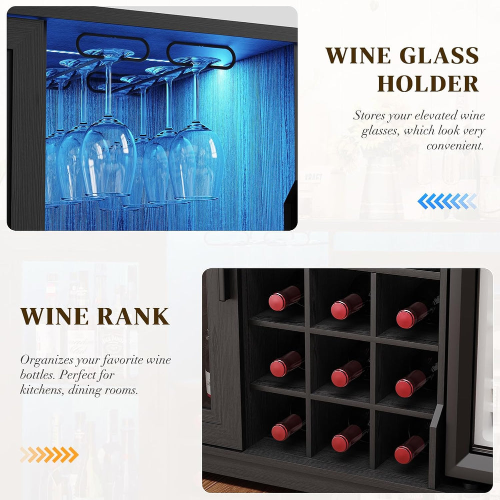 BROTTAR Large Coffee Bar Cabinet with Fridge (Fridge Included) | Liquor Wine ...