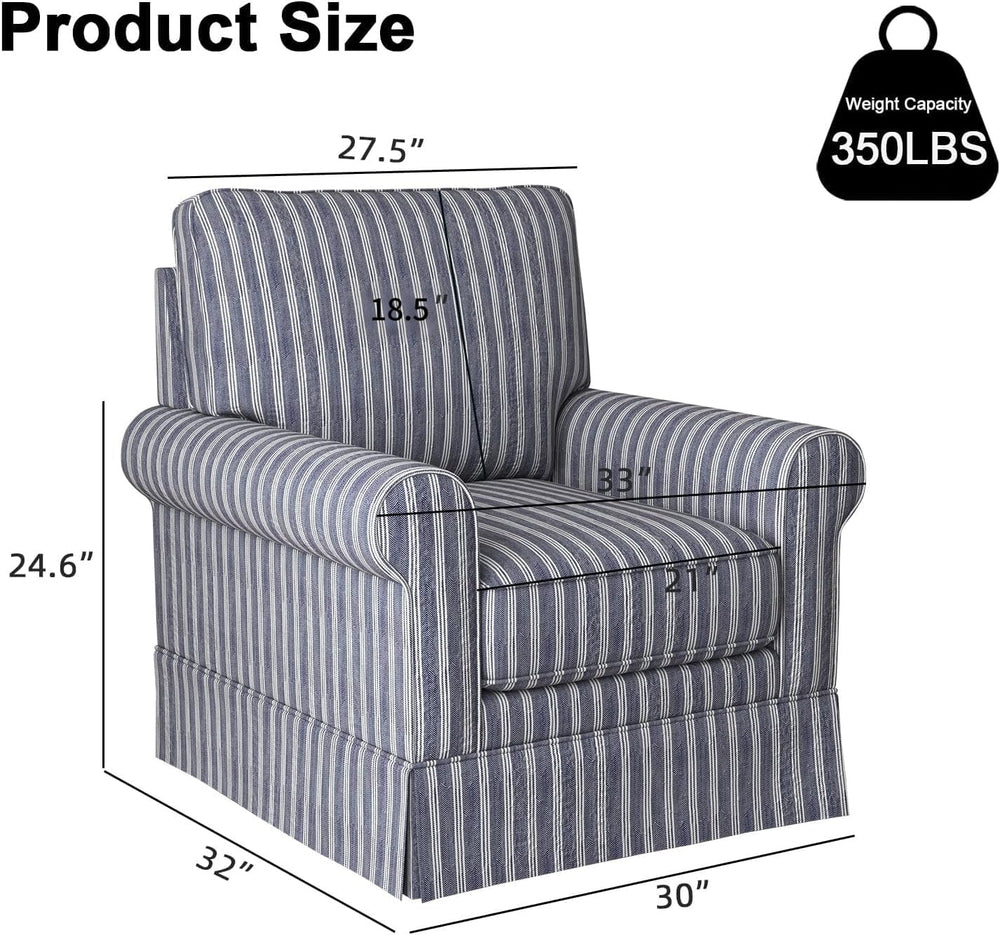 INZOY Swivel Accent Chair Set of 2, Mid Century Modern Reading Chair, Upholst...