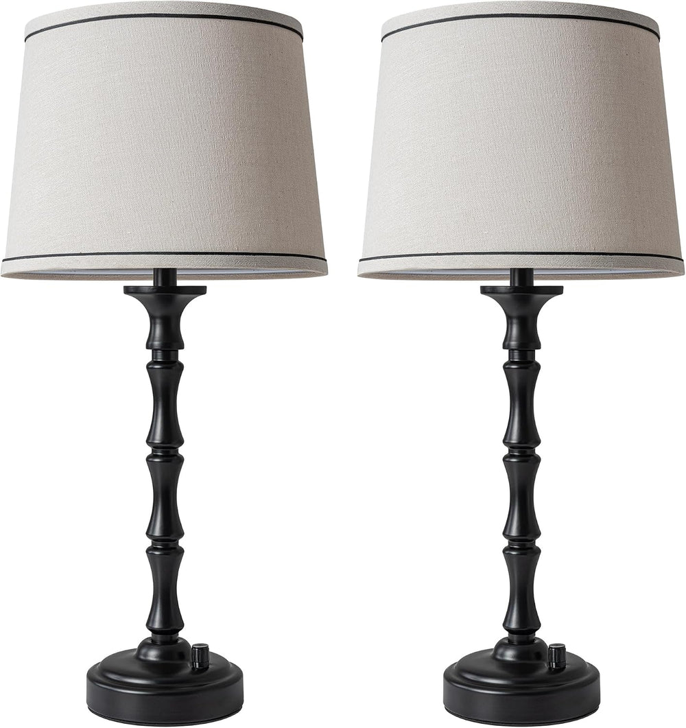 SRJJA 21.3" Small Farmhouse Table Lamps Set of 2 for Bedroom Living Room