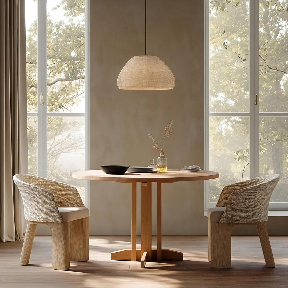 Acanva 47" Small Round Dining Table for 4 Person, MDF Top and Sturdy Woo...
