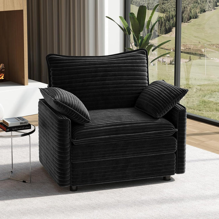 Vesgantti 40" Single Seat Sofa, Deep Seat Armchair Cloud Couch, Black