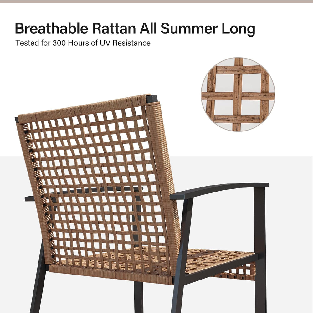 Outdoor Patio Loveseat with Coffee Table Set of 2, 2 Pieces Comfortable Overs...