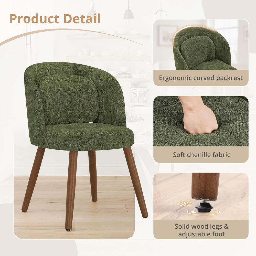 LUE BONA Dining Chairs Set of 4, Modern Upholstered Kitchen Chairs with Solid...