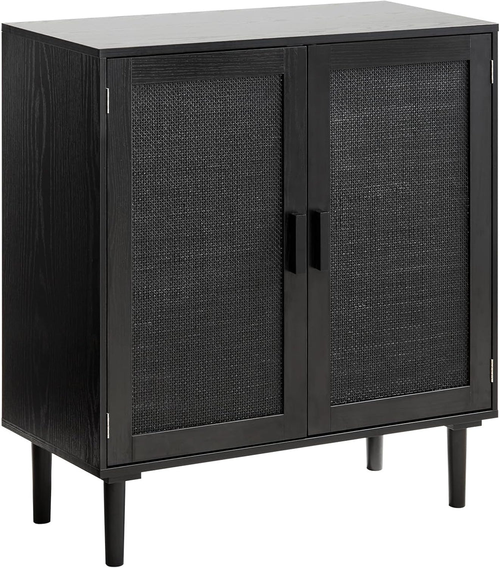 VEVOR Buffet Cabinet, Rattan Sideboard Cabinet with 2 Magnetic Doors and Adju...