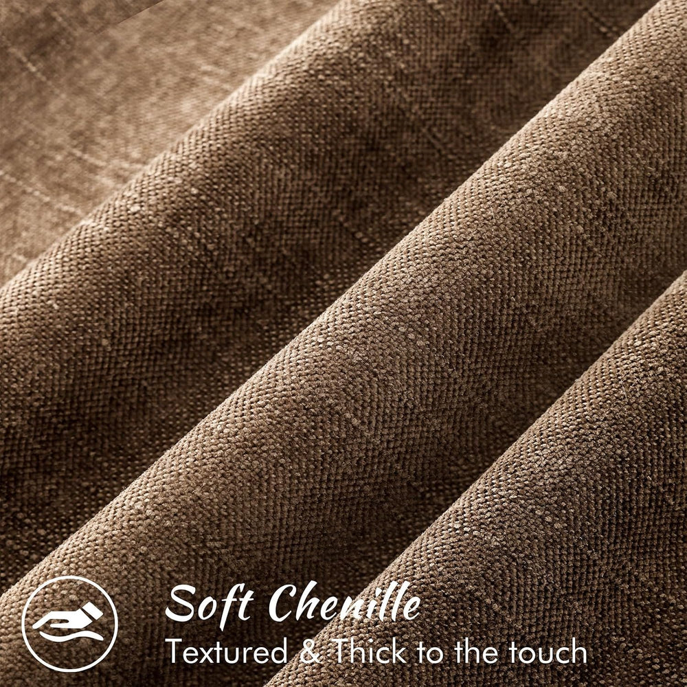 decorUhome Chenille Decorative Throw Pillow Covers 24x24 Set of 2, Brown